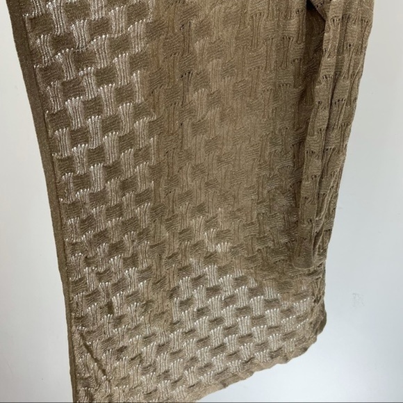 Muche et muchette open front tan gold lightweight cardigan sweater s/m - Picture 3 of 9